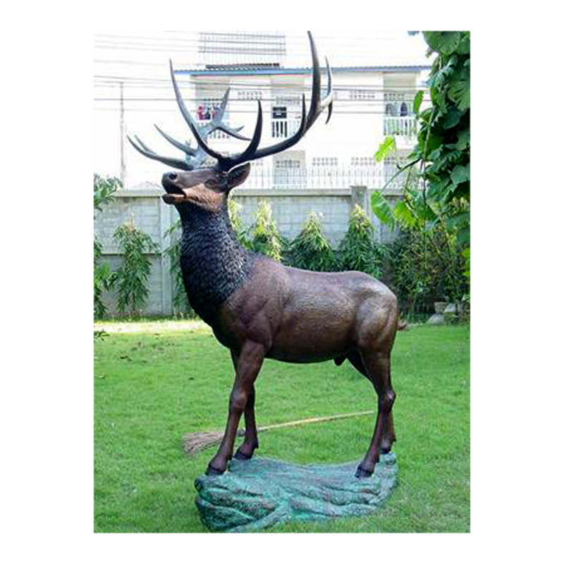 SRB49552 Bronze Makestic Elk on Rock Sculpture by Metropolitan Galleries Inc