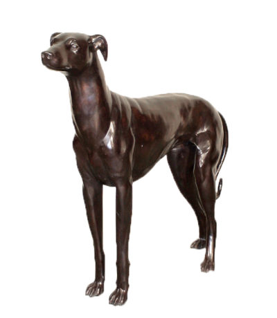 Bronze Whippet Dog Sculpture Metropolitan Galleries Inc. Bronze Dog Sculptures