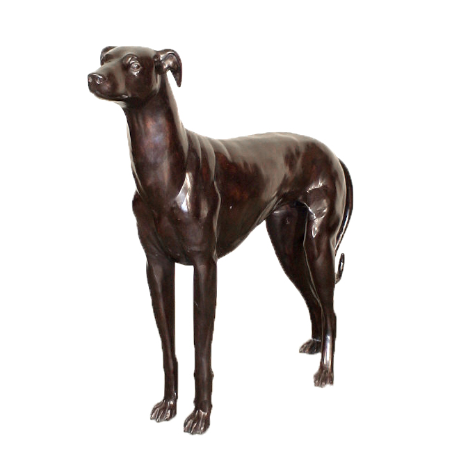 Bronze Whippet Dog Sculpture Metropolitan Galleries Inc. Bronze Dog Sculptures