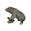 Bronze Bear with Fish Sculpture