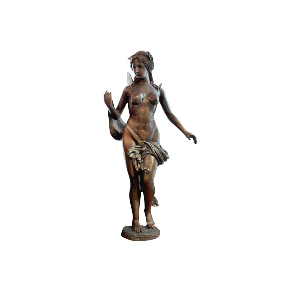Bronze Nude Dragonfly Lady Sculpture