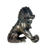 Bronze Chinese Lion with Baby Sculpture