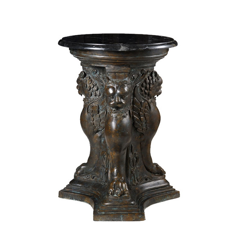 Bronze Winged Lions Table Base Metropolitan Galleries Inc. Bronze Furniture