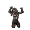 Bronze Cupid Raising Arms Sculpture