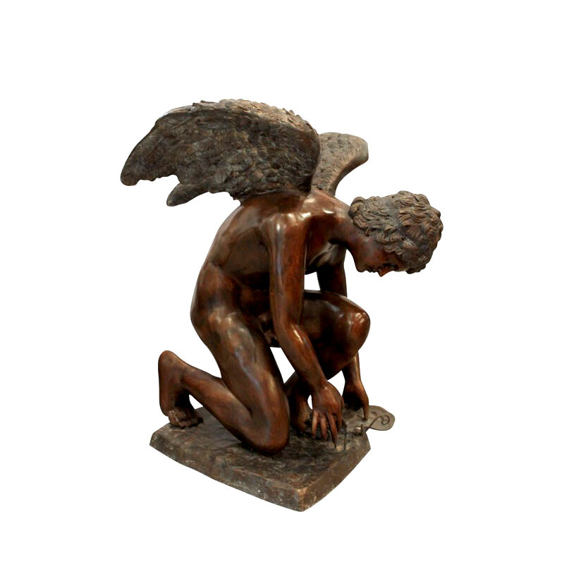 SRB991504 Bronze Cupid & Butterfly Sculpture Metropolitan Galleries Inc.