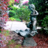 Bronze Boy Tinkling on Shell Fountain Sculpture