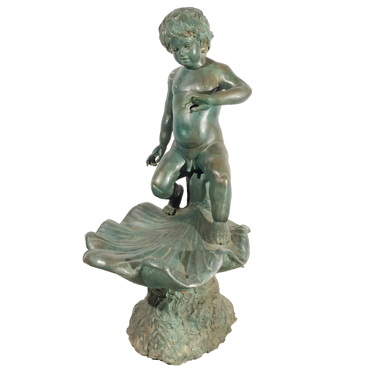 SRB991638 Bronze Boy Peeing on Shell Fountain Metropolitan Galleries Inc. Pee Piss Boy Pissing