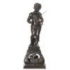 Bronze Boy Playing Violin Sculpture