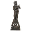 Bronze Boy with Flute Sculpture