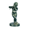 Bronze Boy Playing Flute Sculpture