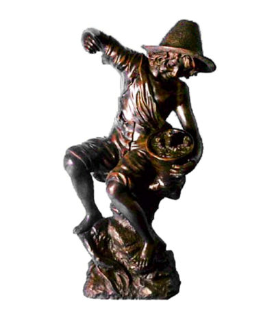 SRB992478 Bronze Boy on Stump Fountain Sculpture Metropolitan Galleries Inc.