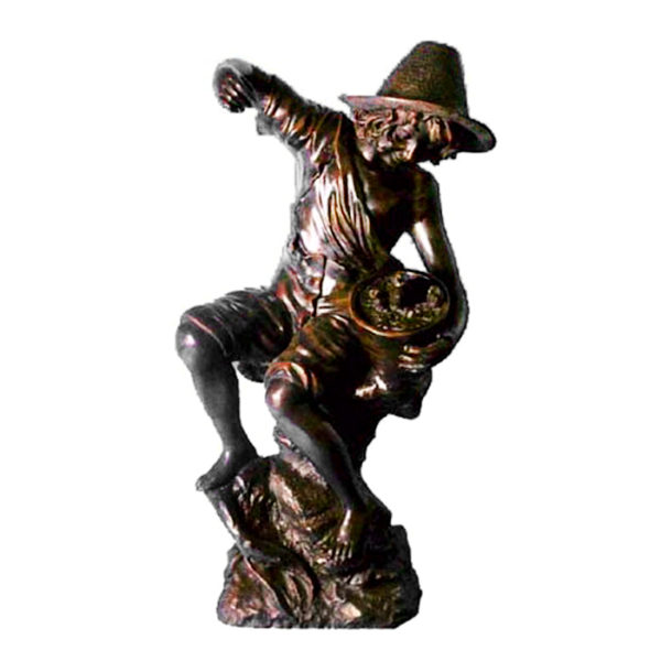 SRB992478 Bronze Boy on Stump Fountain Sculpture Metropolitan Galleries Inc.