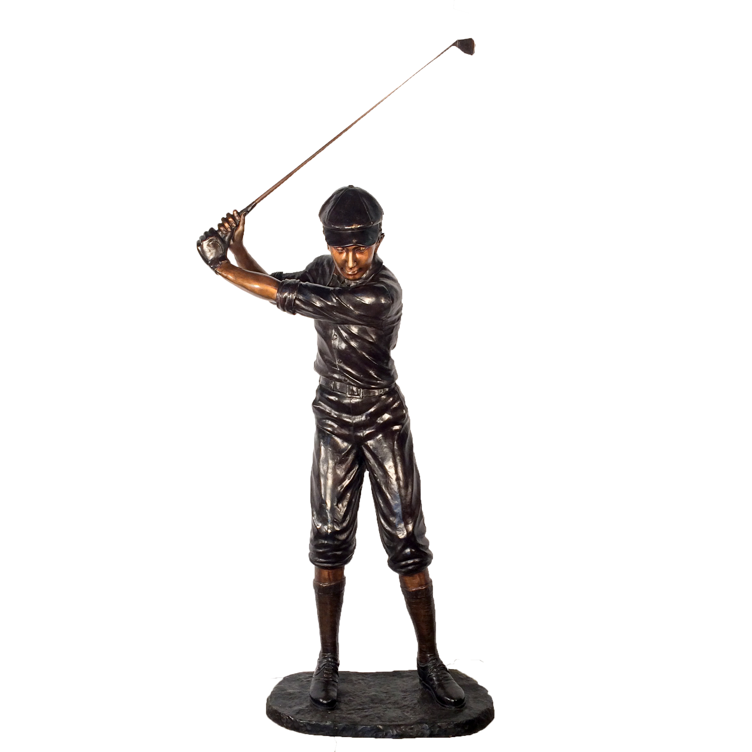 SRB25118 Bronze Male Golfer Sculpture Metropolitan Galleries Inc.
