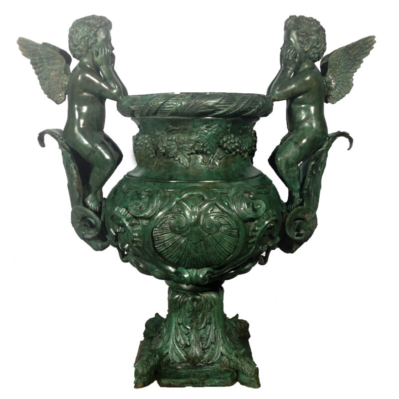 SRB43431-V Bronze Cupid Urn Metropolitan Galleries Inc.