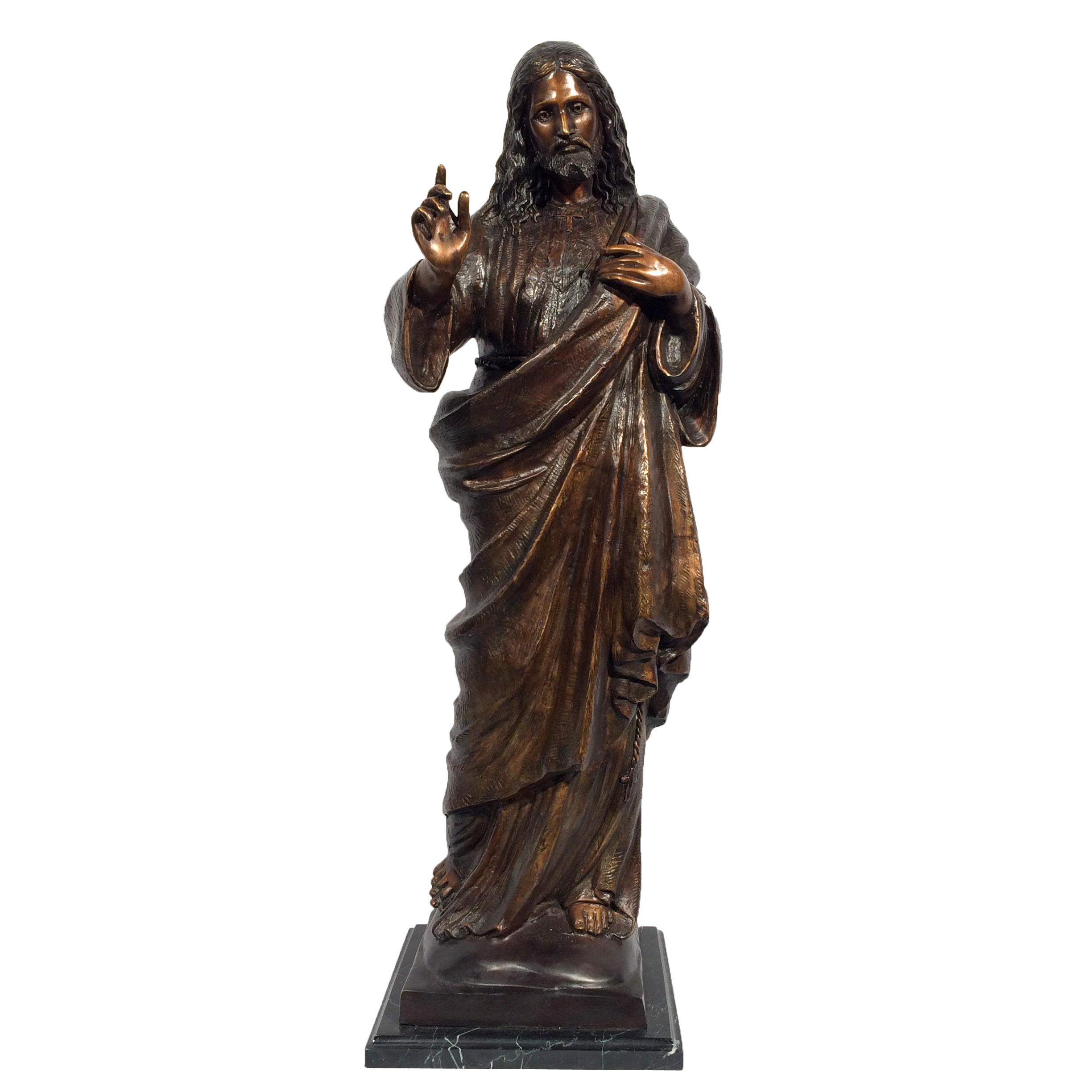 SRB029512 Bronze Jesus with Raised Hand Sculpture Metropolitan Galleries Inc.