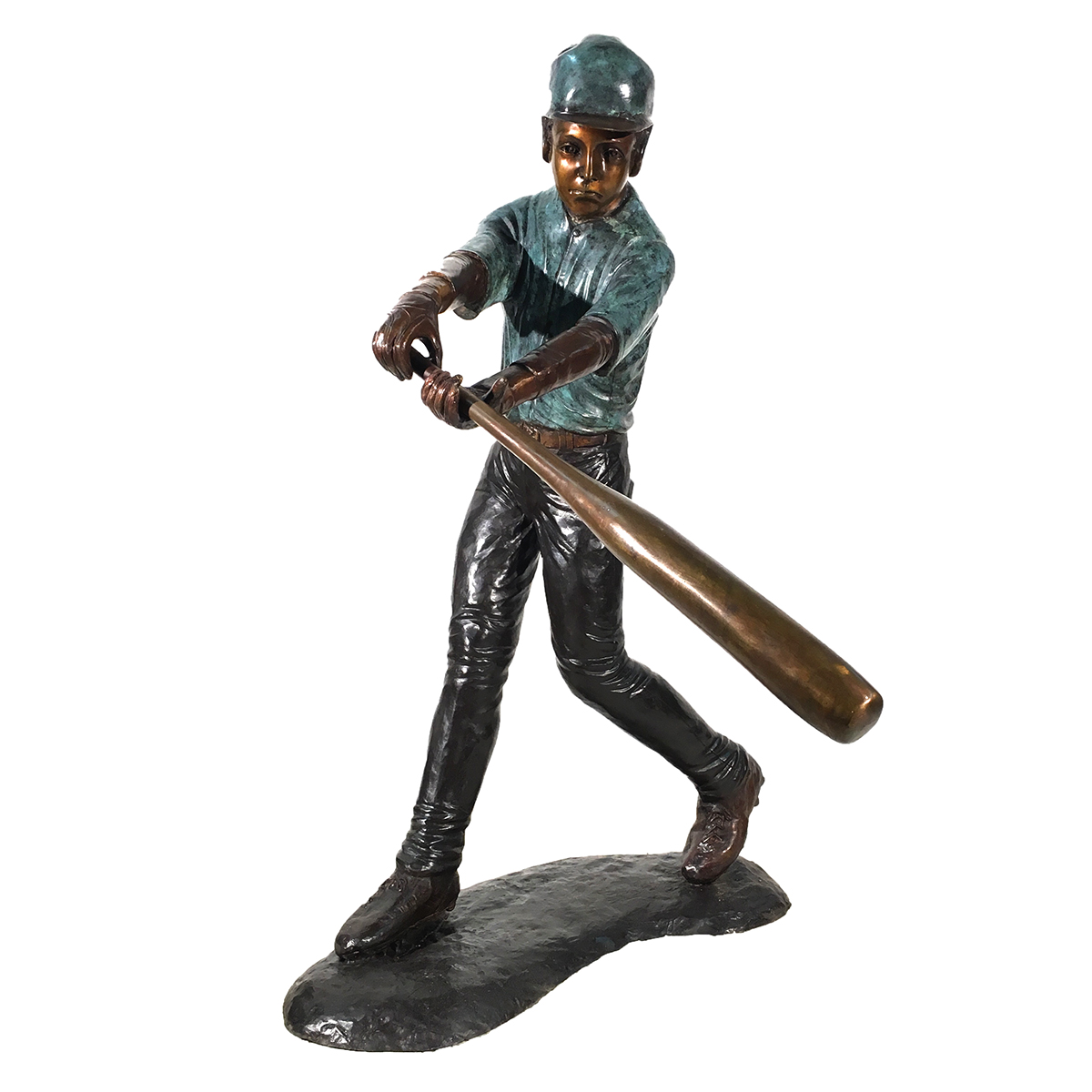 SRB094380 Bronze Baseball Batter Sculpture Metropolitan Galleries Inc.