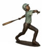 Bronze Boy with Baseball Bat Sculpture