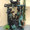 Bronze Lady & Cherubs at Well Sculpture