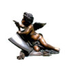 Bronze Cupid reading Book Sculpture