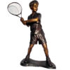 Bronze Boy Tennis Player Sculpture