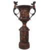 Bronze Cupid Urn on Pedestal