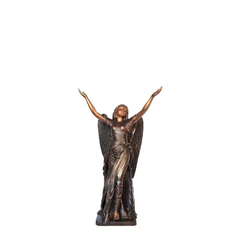 Bronze Small Standing Angel Sculpture Metropolitan Galleries Inc.