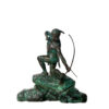 Bronze Indian with Arrow Sculpture