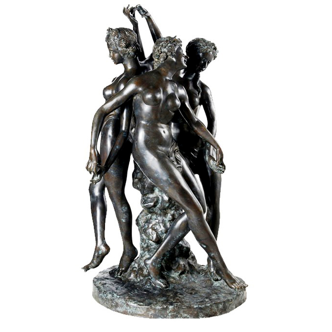 SRB57021 Bronze Three Ladies Standing Sculpture Metropolitan Galleries Inc.