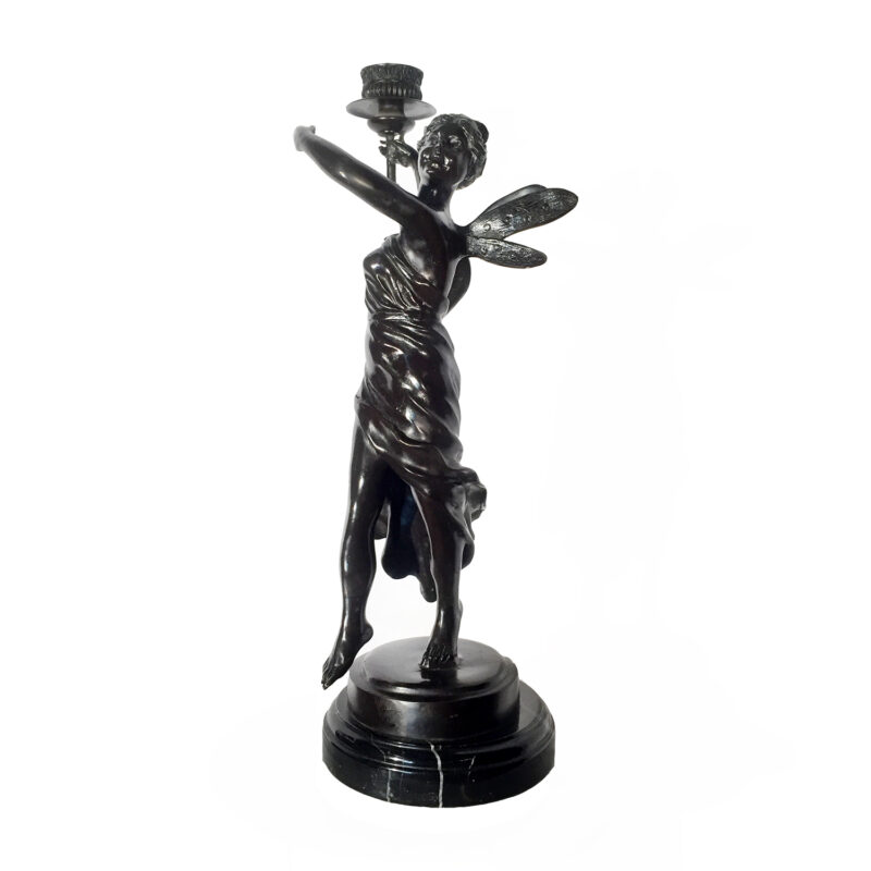 SRB75011 Bronze Fairy Candleholder Sculpture Metropolitan Galleries Inc.