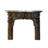 Bronze Rams Head Fire Place Surround Marble Mantle