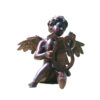 Bronze Cupid playing Harp Sculpture
