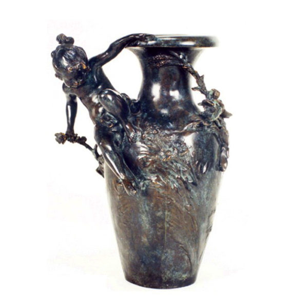 Bronze Girl Vase Sculpture Metropolitan Galleries