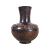 Cast Bronze Table Top Vase with Leaf Pattern