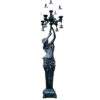 Bronze Lady Lamp on Pedestal Sculpture