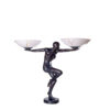 Bronze Art Deco Nude Lady Zen Torchiere