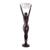 Bronze Art Deco Invocation Nude Female Torchiere