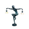 Bronze Art Deco Nude Lady Dancer Torchiere