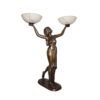 Bronze Art Deco ‘Stella’ holding Lamps Torchiere