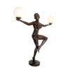 Bronze Art Deco Nude Lady Festival Torchiere