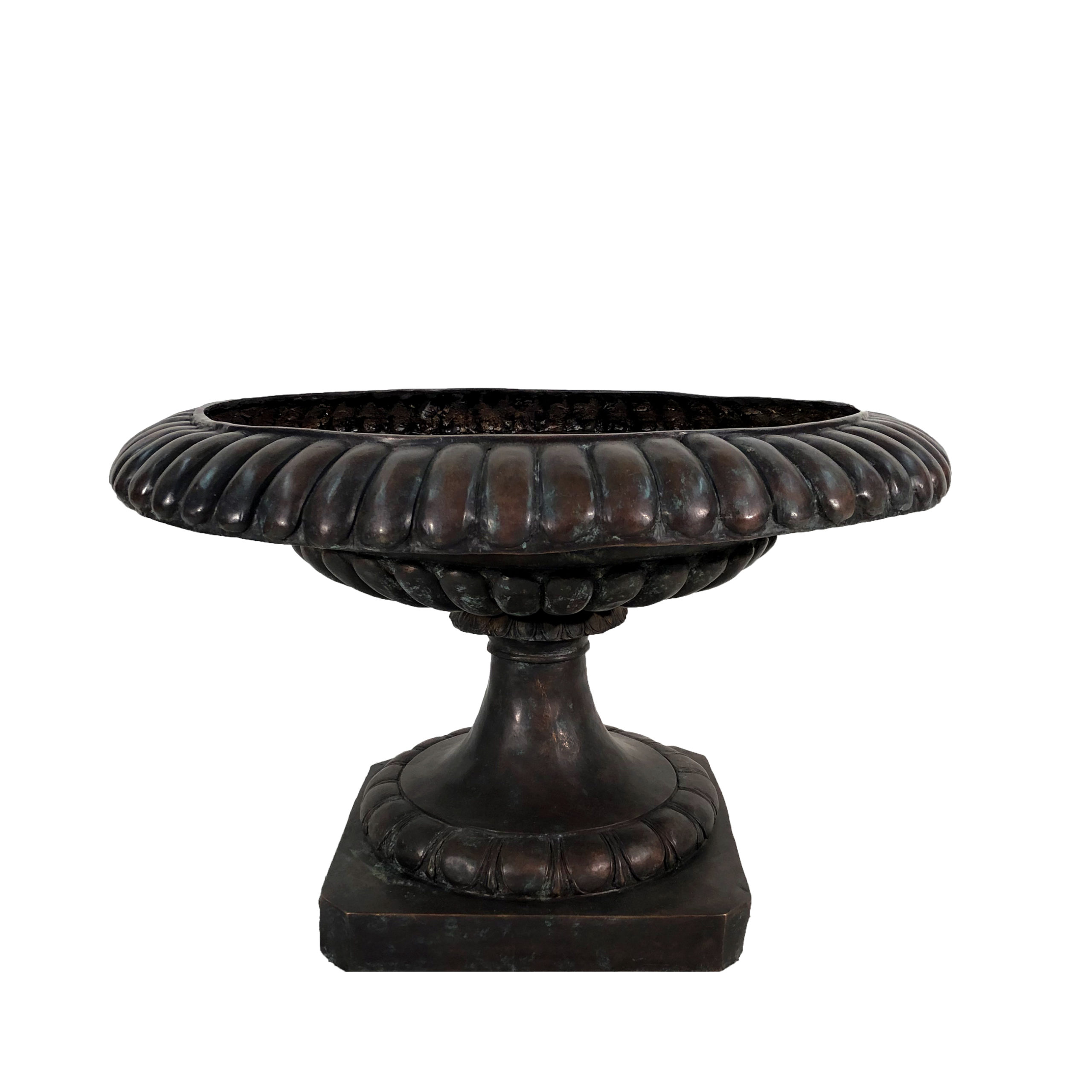 SRB85061 Bronze Traditional Planter Urn with Aged Bronze Patina by Metropolitan Galleries Inc