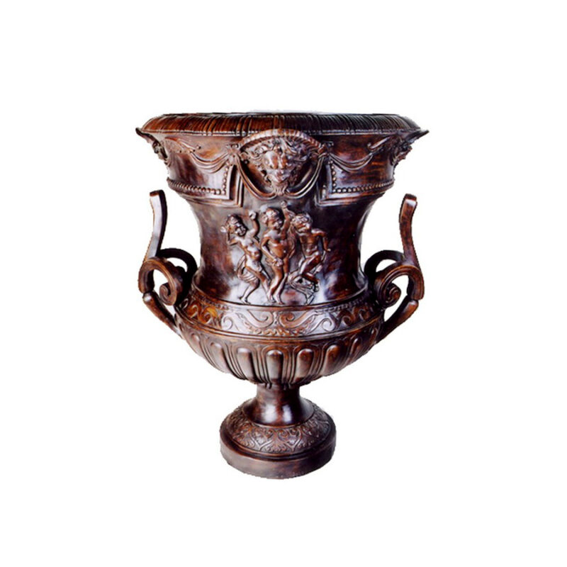 SRB85117 Bronze Flower Urn Metropolitan Galleries Inc.