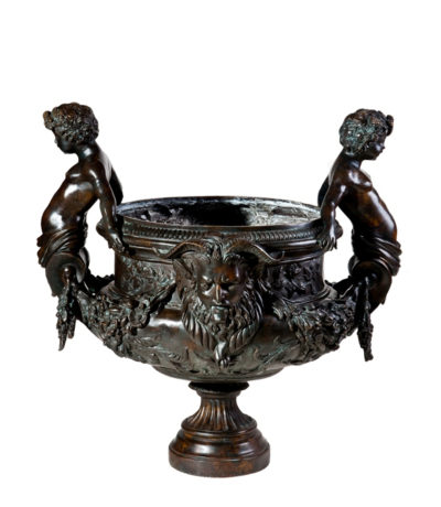 SRB85118 Bronze Boys Mythological Urn Metropolitan Galleries Inc.