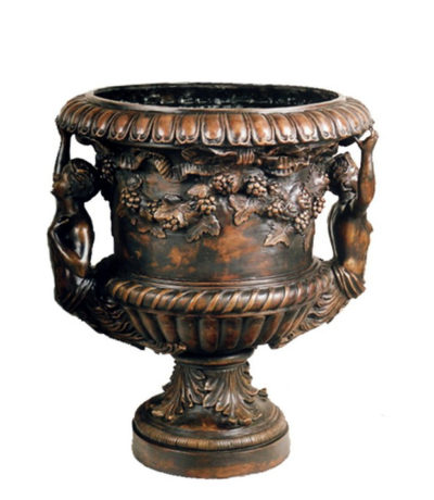 SRB85142 Bronze Flower Urn Metropolitan Galleries Inc.