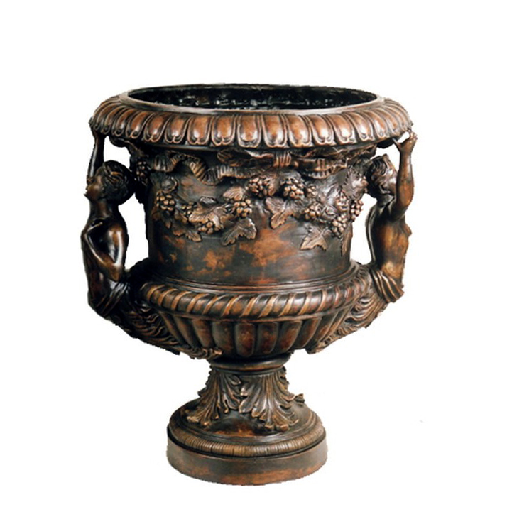 SRB85142 Bronze Flower Urn Metropolitan Galleries Inc.