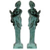 Bronze Female Bust Column Sculpture Set