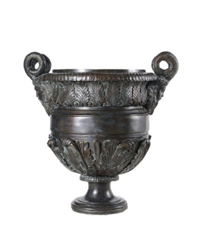 Bronze Leaf Pattern Urn Metropolitan Galleries Inc.