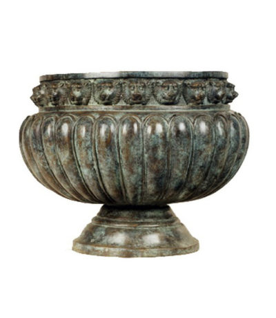 Bronze Lion Head Lobed Urn Metropolitan Galleries Inc.