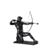 Bronze Kneeling Archer with Bow & Arrow Sculpture