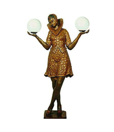 SRB991706 Bronze Golden Girl Torchere Sculpture Metropolitan Galleries Inc.