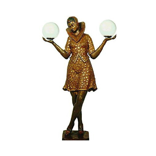 SRB991706 Bronze Golden Girl Torchere Sculpture Metropolitan Galleries Inc.